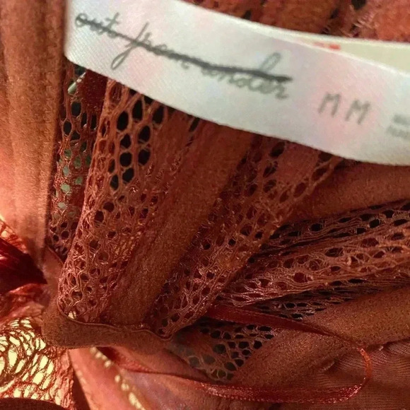 Out From Under Weekend In Marrakesh Halter Lace Brown Sheer Coquette Corset M - Picture 11 of 11